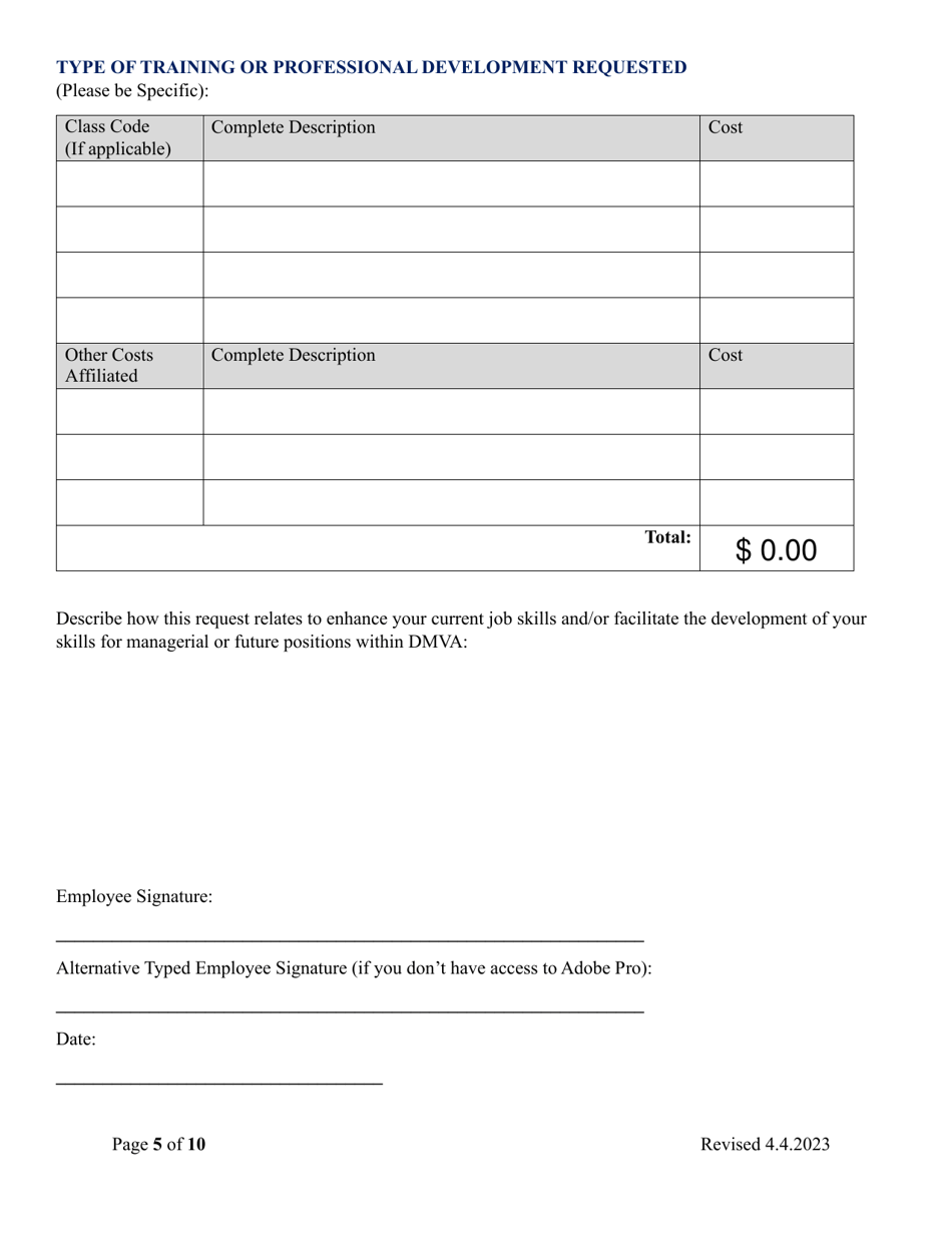 Colorado Training & Professional Development Request Form - Fill Out 