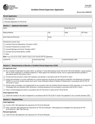 Form 3237 Certified Clinical Supervisor Application - Texas