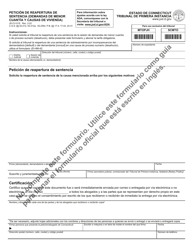 Document preview: Formulario JD-CV-51S Peticion De Reapertura De Sentencia (Demandas De Menor Cuantia Y Causas De Vivienda) - Connecticut (Spanish)