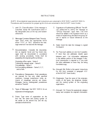 DOE Form 1325.7A Telecommunication Message (Data), Page 2