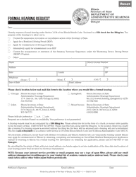 Document preview: Form DAH H12 Formal Hearing Request - Illinois