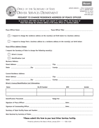 Document preview: Form DSD A281 Request to Change Residence Address of Peace Officer - Illinois