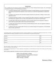 Form DSD CDTS38 Driver Training School Application for Branch License - Illinois, Page 2