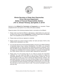 Form DSD SR12 Affidavit for Termination of Suspension - Illinois