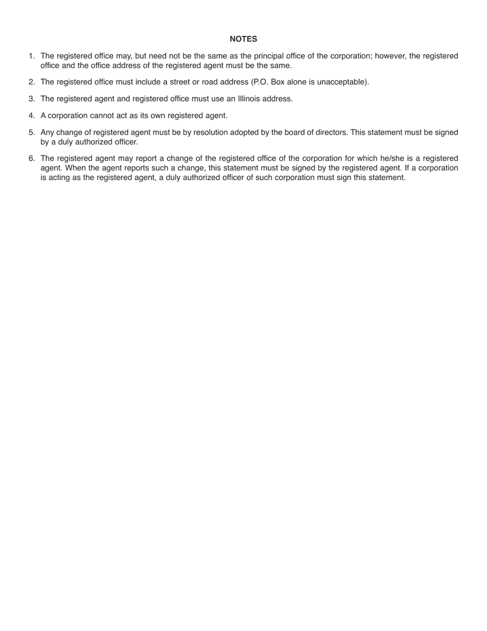 Form NFP105.10 / 105.20 Statement of Change of Registered Agent and / or Registered Office - Illinois, Page 2