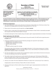 Form RT DS29 Dealer License Renewal Application Instructions - Illinois