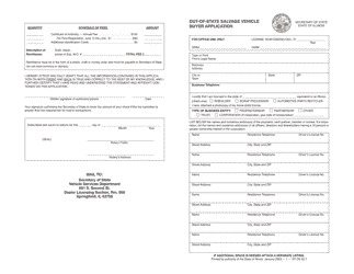 Document preview: Form RT DS50 Out-of-State Salvage Vehicle Buyer Application - Illinois