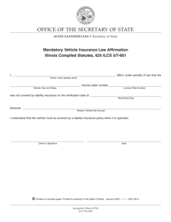 Document preview: Form VSD344 Mandatory Vehicle Insurance Law Affirmation - Illinois