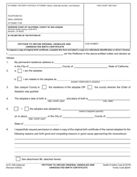 Document preview: Form SJ-FL-006 Petition to Obtain Original Unsealed and Unredacted Birth Certificate - County of San Joaquin, California