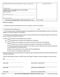 Document preview: Form Sup. Ct.284 Petition for Grandparent Visitation (Fc3102, Et Seq.) - County of San Joaquin, California