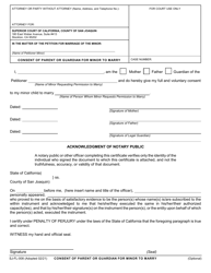 Document preview: Form SJ-FL-008 Consent of Parent or Guardian for Minor to Marry - County of San Joaquin, California