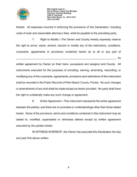 Declaration of Restrictive Covenant Regarding School Impact Fee - Palm Beach County, Florida, Page 4