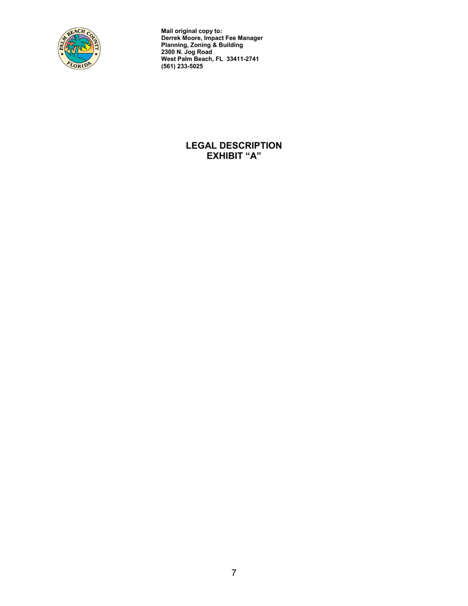 Declaration of Restrictive Covenant Regarding School Impact Fee - Palm Beach County, Florida, Page 7