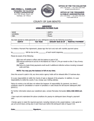 Document preview: Unsecured Payment Plan Agreement - County of San Benito, California