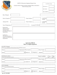 482 FW Form 3 482fw/Cs Electronics Equipment Request Form