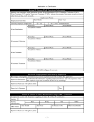 Application for Certification Water and Wastewater Operator Certification Program - Newfoundland and Labrador, Canada, Page 2