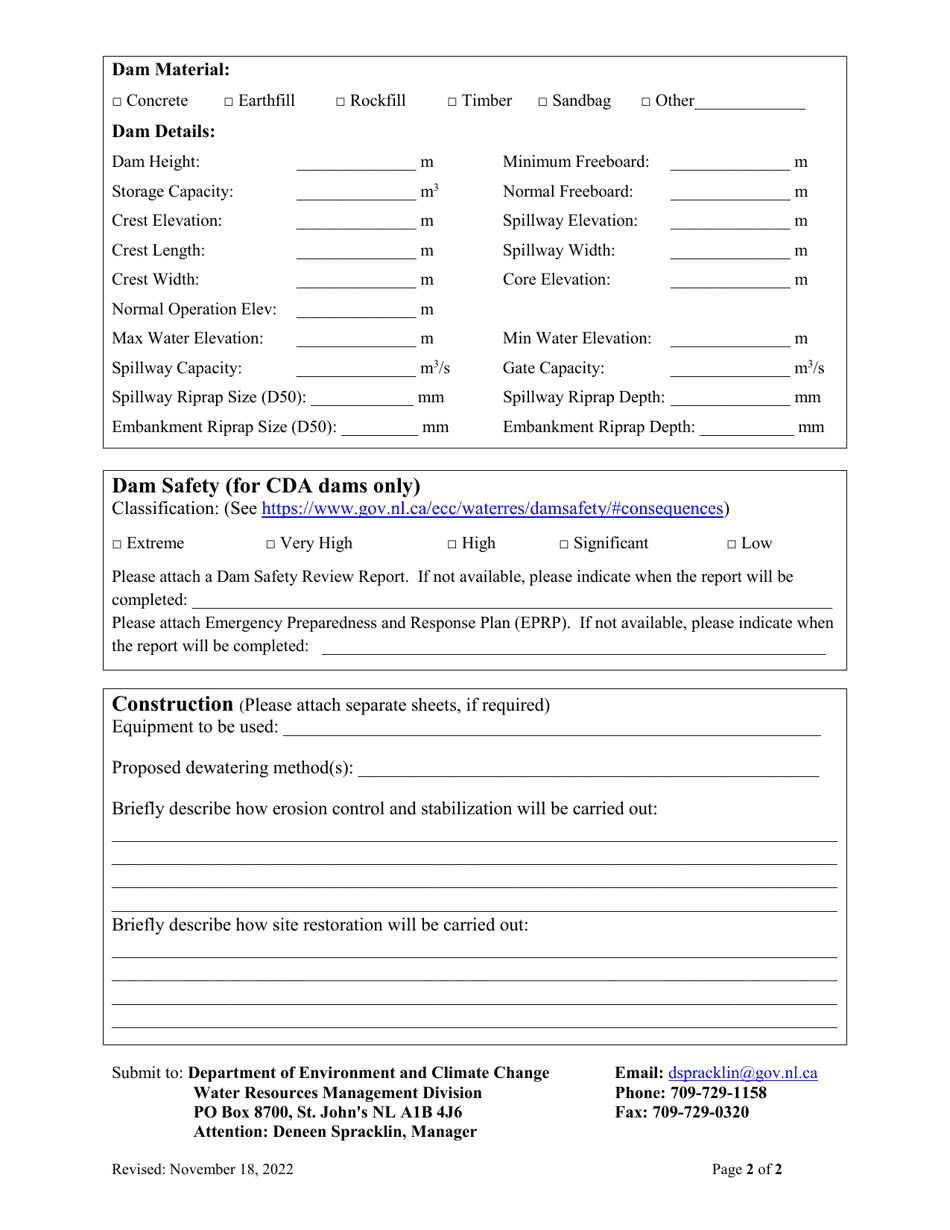 Schedule C Dam - Newfoundland and Labrador, Canada, Page 2