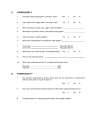 Form A Application for the Protection of a Public Water Supply - Newfoundland and Labrador, Canada, Page 2