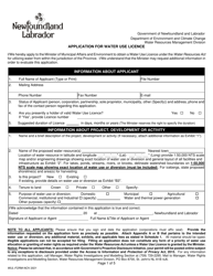 Application for Water Use Licence - Newfoundland and Labrador, Canada, Page 2