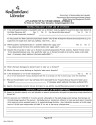 Application for Water Use Licence - Newfoundland and Labrador, Canada, Page 4