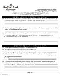 Application for Water Use Licence - Newfoundland and Labrador, Canada, Page 5