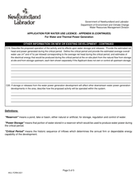 Application for Water Use Licence - Newfoundland and Labrador, Canada, Page 6