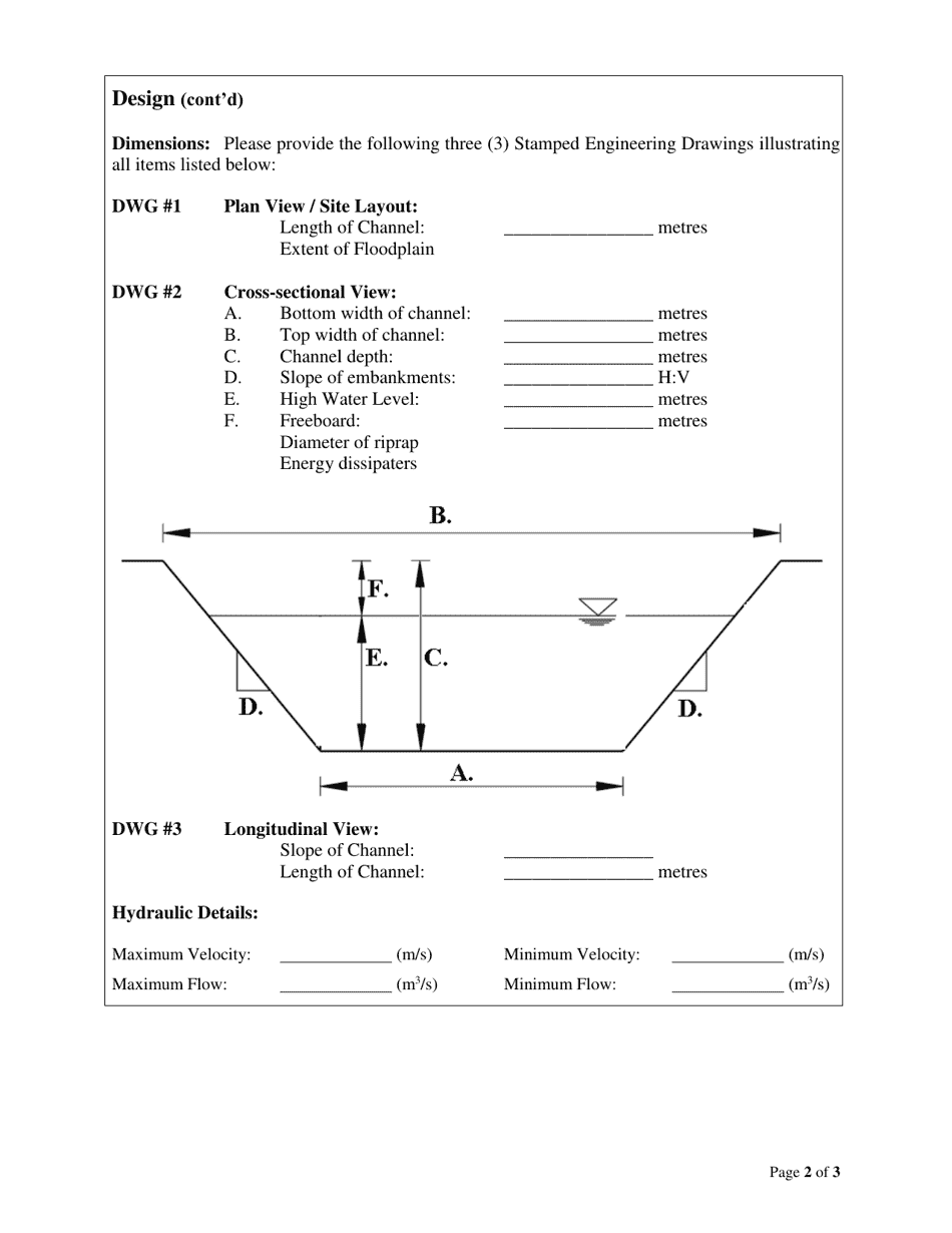Schedule F Stream Modification or Diversion - Newfoundland and Labrador, Canada, Page 2