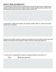 Wilderness and Ecological Reserve Nomination Form - Newfoundland and Labrador, Canada, Page 2