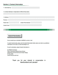 Wilderness and Ecological Reserve Nomination Form - Newfoundland and Labrador, Canada, Page 4