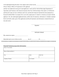 Application for Grain Dealer License - Mississippi, Page 3