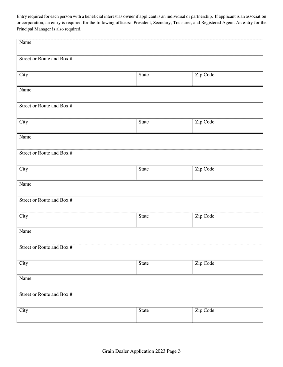 Application for Grain Dealer License - Mississippi, Page 4