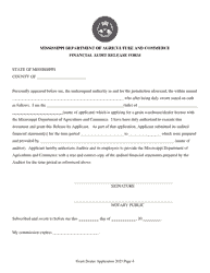 Application for Grain Dealer License - Mississippi, Page 5