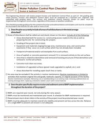 Document preview: Water Pollution Control Plan Checklist - Erosion & Sediment Control - City of Arroyo Grande, California
