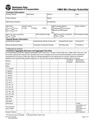 DOT Form 350-042 Hma Mix Design Submittal - Washington