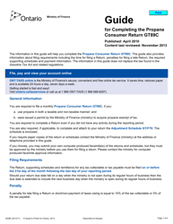 Document preview: Form 3429E Guide for Completing the Propane Consumer Return Gt89c - Ontario, Canada