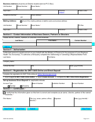 Form ON00155E Application for Employer Health Tax Registration - Ontario, Canada, Page 2