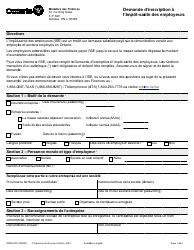 Document preview: Forme ON00155F Demande D'inscription a L'impot-Sante DES Employeurs - Ontario, Canada (French)