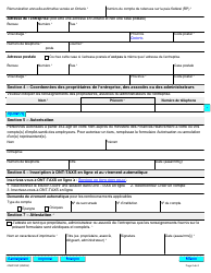 Forme ON00155F Demande D&#039;inscription a L&#039;impot-Sante DES Employeurs - Ontario, Canada (French), Page 2