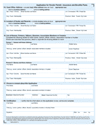Form 1957E Application for Vendor Permit - Ontario, Canada, Page 2