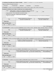 Forme 0526F Demande D&#039;inscription Pour Le Tabac En Feuilles - Ontario, Canada (French), Page 2