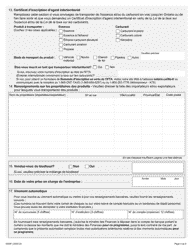Forme 0505F Demande D&#039;inscription - En Tant Qu&#039;importateur, Exportateur Et Agent Interterritorial - Ontario, Canada (French), Page 4