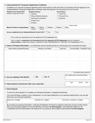 Form 0505E Application to Register for Importer, Exporter and Interjurisdictional Transporter - Ontario, Canada, Page 4