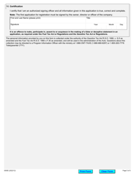 Form 0505E Application to Register for Importer, Exporter and Interjurisdictional Transporter - Ontario, Canada, Page 5