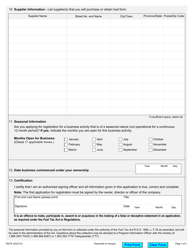 Form 0507E Application to Register for a Fuel Acquisition Permit - Ontario, Canada, Page 3