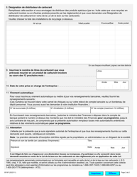 Forme 0519F Demande D&#039;inscription - En Tant Que Distributeur De Carburant - Ontario, Canada (French), Page 2