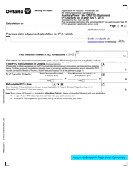 Form 9988E Application for Refund - Summary Auxiliary Power Take off (Pto) Equipment (Pto Activity on or After July 1, 2017) - Ontario, Canada, Page 10