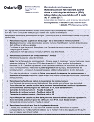 Document preview: Forme 9988F Materiel Auxiliaire Fonctionnant a Partir D'une Unite De Prise De Force (Pto) (Alimentation Du Materiel De P.d.f. a Partir Du 1er Juillet 2017) - Ontario, Canada (French)