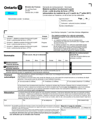 Forme 9988F Materiel Auxiliaire Fonctionnant a Partir D&#039;une Unite De Prise De Force (Pto) (Alimentation Du Materiel De P.d.f. a Partir Du 1er Juillet 2017) - Ontario, Canada (French), Page 3