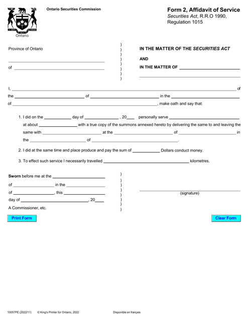 Form 2 (10057PE)  Printable Pdf