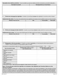 Forme 0506F Demande D&#039;inscription Pour Les Produits Du Tabac - Ontario, Canada (French), Page 3